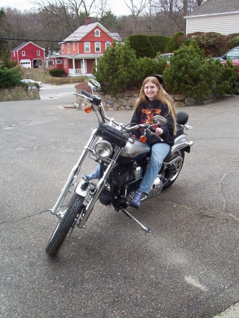 2003 Meg on her Dad's Harley