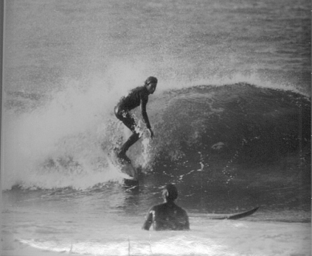 Surfing at Kailua shorebreak