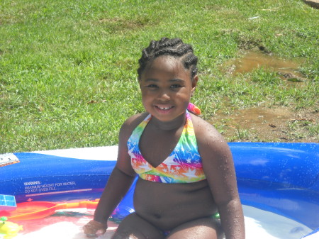 My angel in her pool