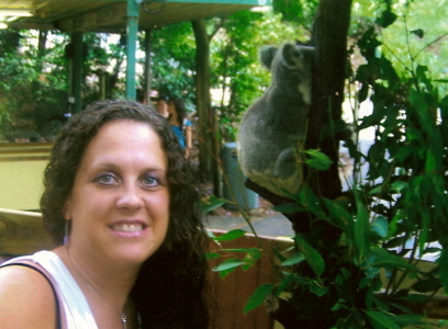 In front of the koala who didn't want company