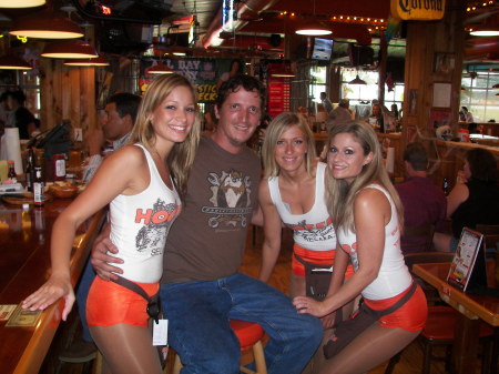 My  son Brian at Hooters in Austin