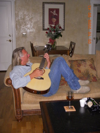 Gary playing Guitar on our last vacation