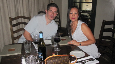 Me and Hubby at dinner, 9/2009