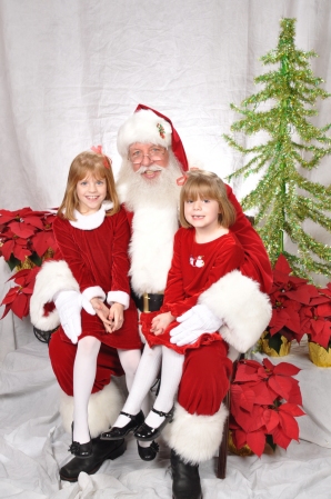 Mallory and her half-sister with Santa
