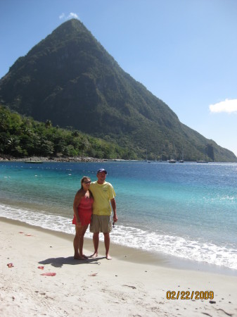 One of the Pitons from the beach