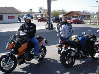 my boss and I out on bikes for a day