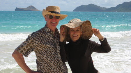 Bob and Shirley on Beach in Hawaii