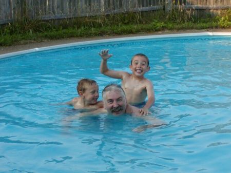 Mark loved swimming with "the boys"