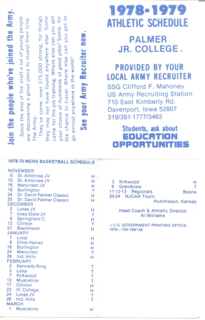 Lion Basketball Schedule 1978-1979