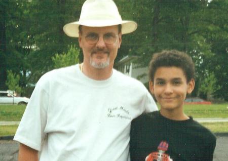 With son, Kent, in 2000.