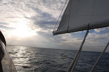 Sailing off the east coast of Key Largo