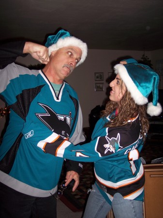 Baby girl and I - Sharks fans