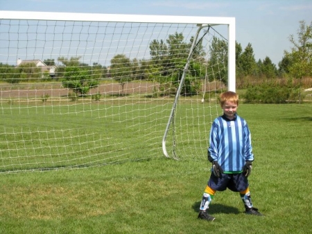 Erik playing soccer