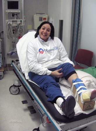 I broke my leg in 2008