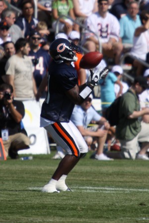 #31 Nathan Vasher working on Punt returns.