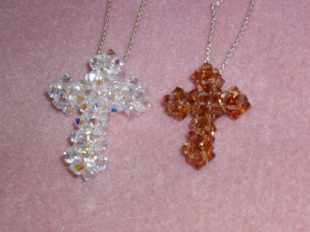 Two sizes of Swarovski Crystal Crosses