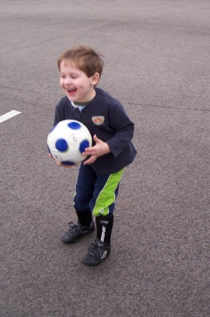 Logan's first soccer practice