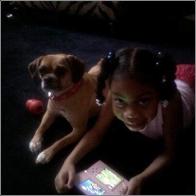 My dog Gracie & daughter