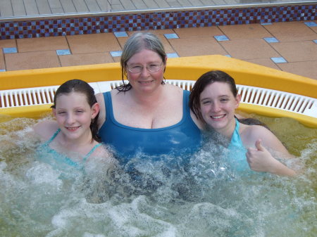 Crystal, me and Killie in the Hot Tub