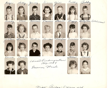 Kindergarten with Mrs Widener..1953-54