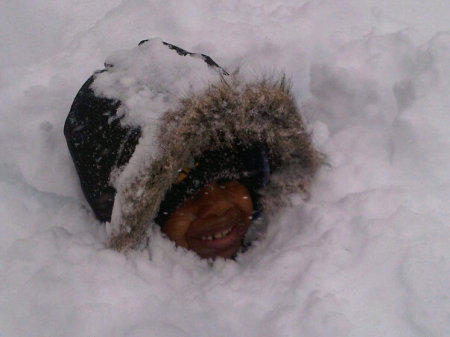 Elijah buried in snow