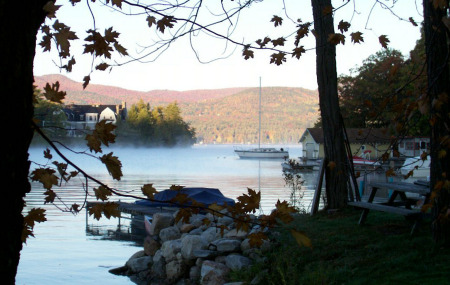 Early morning coffee at Lake George, N.Y.