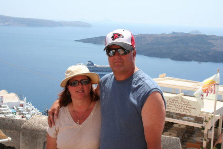 Rob and me in Santorini, Greece, 2008