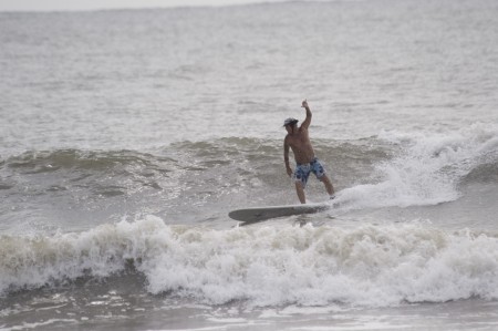 me surfing Hurricane Bill 2009