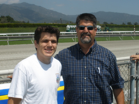 My son Vince & myself at the race track
