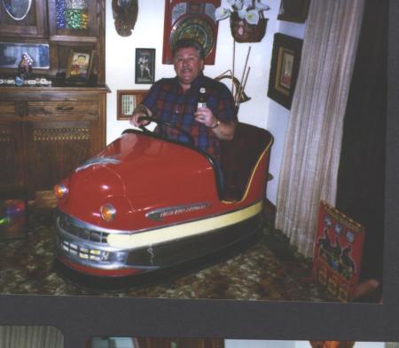 Mr. Simpfender (Art Dept.) in his Bumper Car