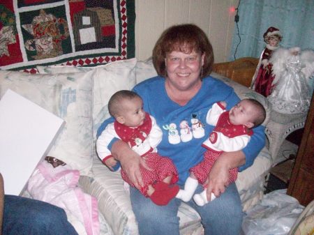 Me and 2 of the grandbabies last Christmas 08