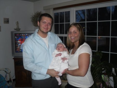 My son Eric his wife Kelly and Brookelyn