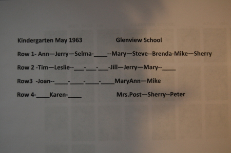 glenview kindergarten 1963 class list