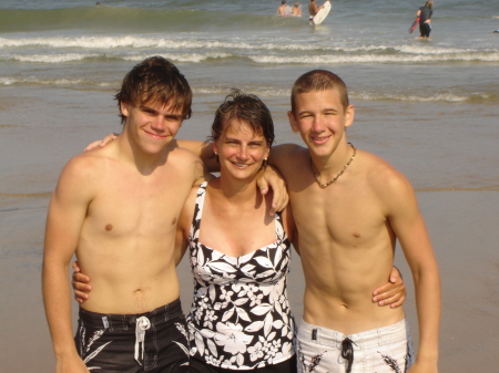 at the beach with my son and his friend....2007