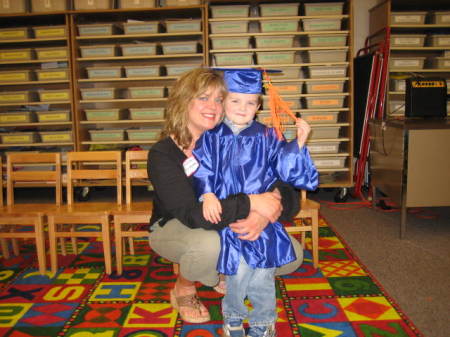 my youngest son and I at his pre-school graduation