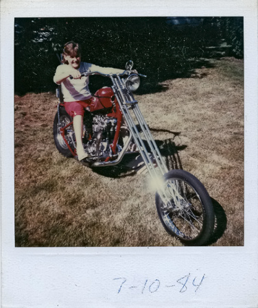 My daughter Nikki on my Triumph chopper