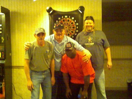 My dart team playing in a tournament.