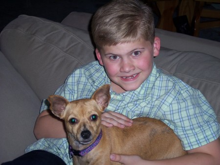 Our son Jordin(9 years old) with our dog