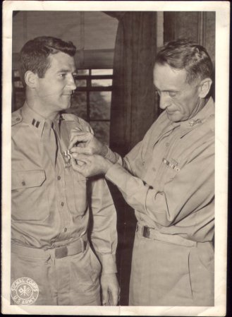 Captain M. J. Higgins receives the Silver Star