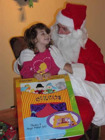 olivia and santa at our house