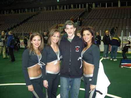 Tim and a couple of Crush Dance Team Girls