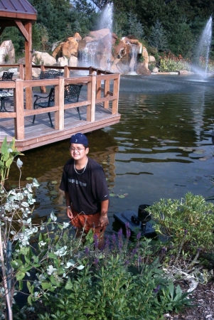 Edwin at one of the ponds I built