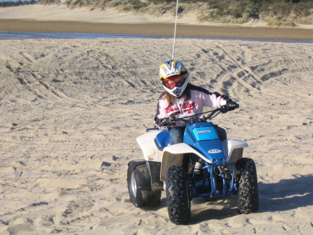 Gabriella on her quad