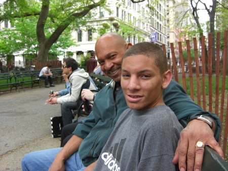 On the NYU Campus with my son Eric