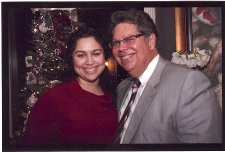 my daughter Alyssa and I at a Christmas Party