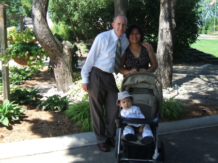 A stroll in the park with me my wife and son August 2007
