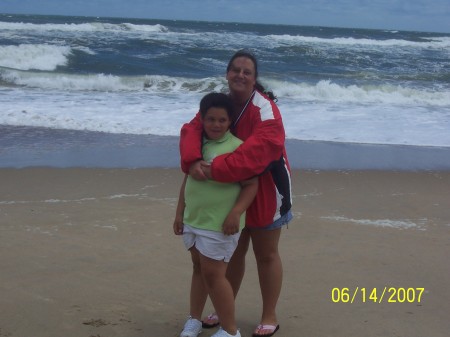 Me and Vicky on the beach OBX