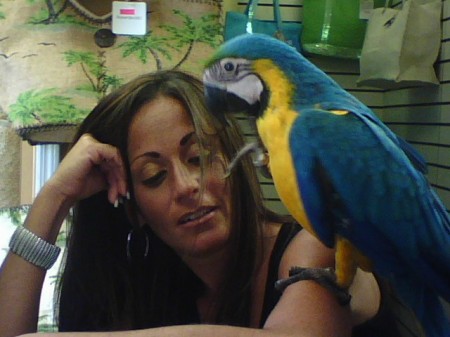 best friend Danielle & my parrot Cabo Wabo