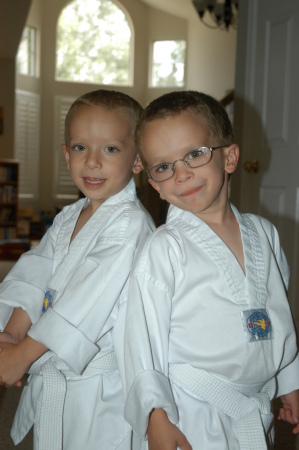 Joseph & Zachary ready for Tae Kwon Do