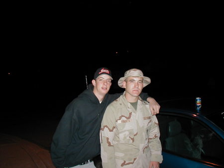 My son Cody with my son-in-law James before he shipped out in 2005